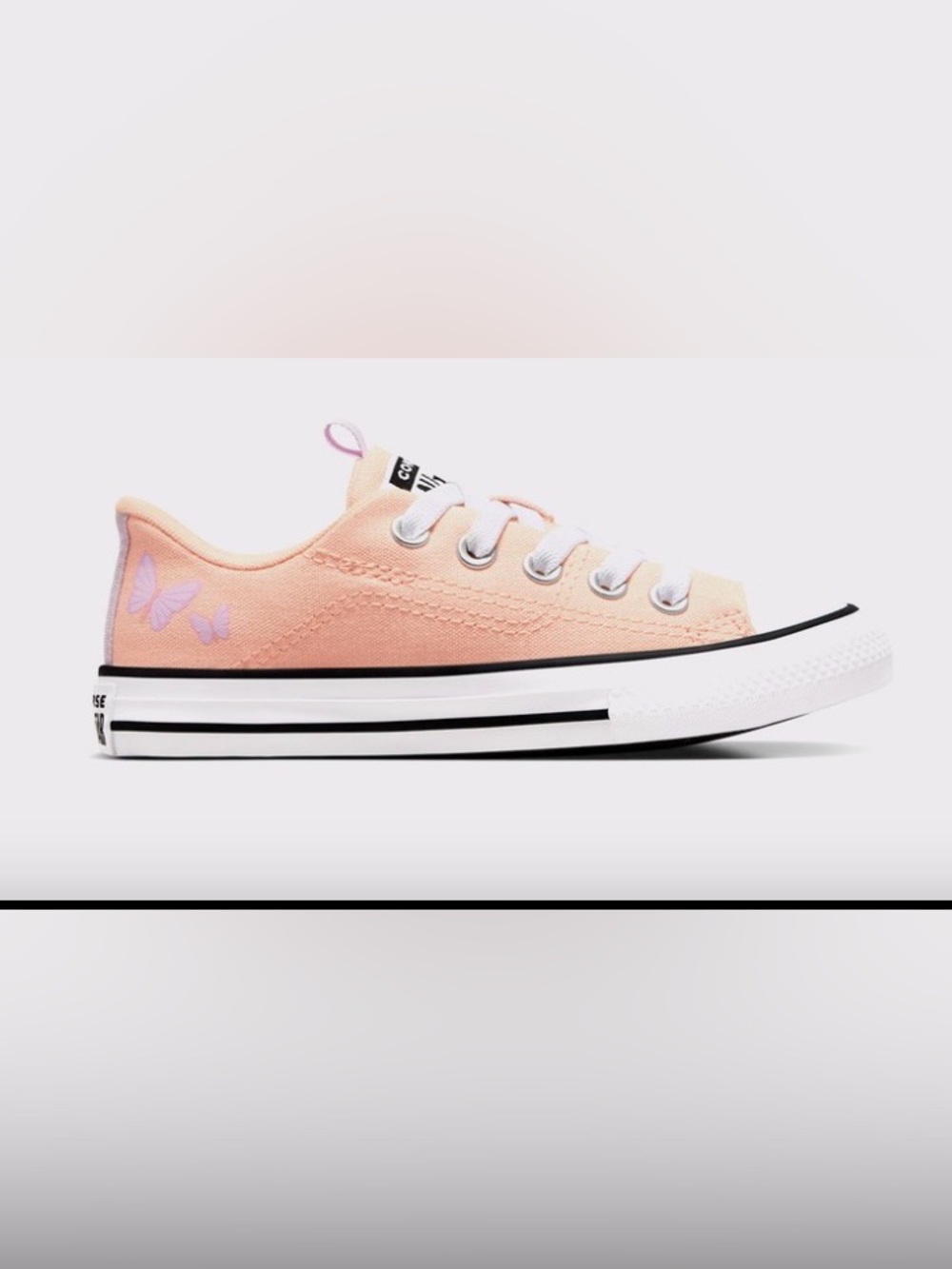 Converse Low Top Sneakers - Pale Pink and White